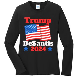 Trump DeSantis 2024 Maga Elect Republican President Trump Ladies Long Sleeve Shirt