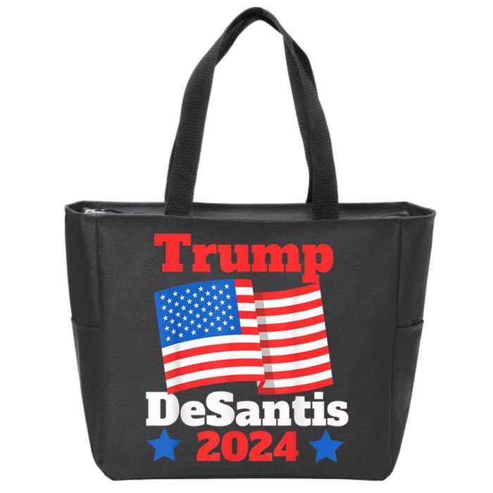 Trump DeSantis 2024 Maga Elect Republican President Trump Zip Tote Bag