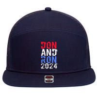 Trump DeSantis 2024 DON AND RON President Republican Party 7 Panel Mesh Trucker Snapback Hat