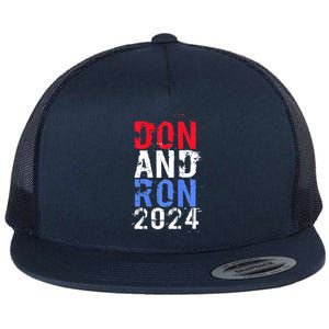 Trump DeSantis 2024 DON AND RON President Republican Party Flat Bill Trucker Hat