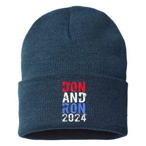 Trump DeSantis 2024 DON AND RON President Republican Party Sustainable Knit Beanie