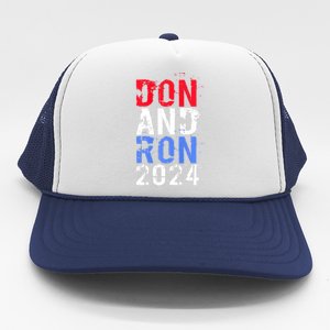 Trump DeSantis 2024 DON AND RON President Republican Party Trucker Hat