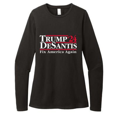 Trump DeSantis 2024 Donald Trump Ron DeSantis For President Womens CVC Long Sleeve Shirt