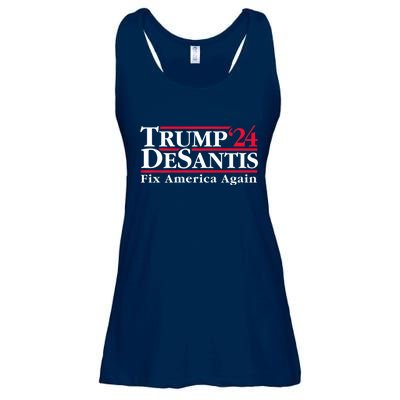 Trump DeSantis 2024 Donald Trump Ron DeSantis For President Ladies Essential Flowy Tank