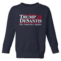 Trump DeSantis 2024 Donald Trump Ron DeSantis For President Toddler Sweatshirt