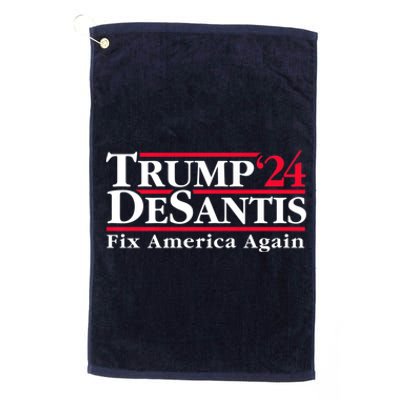 Trump DeSantis 2024 Donald Trump Ron DeSantis For President Platinum Collection Golf Towel