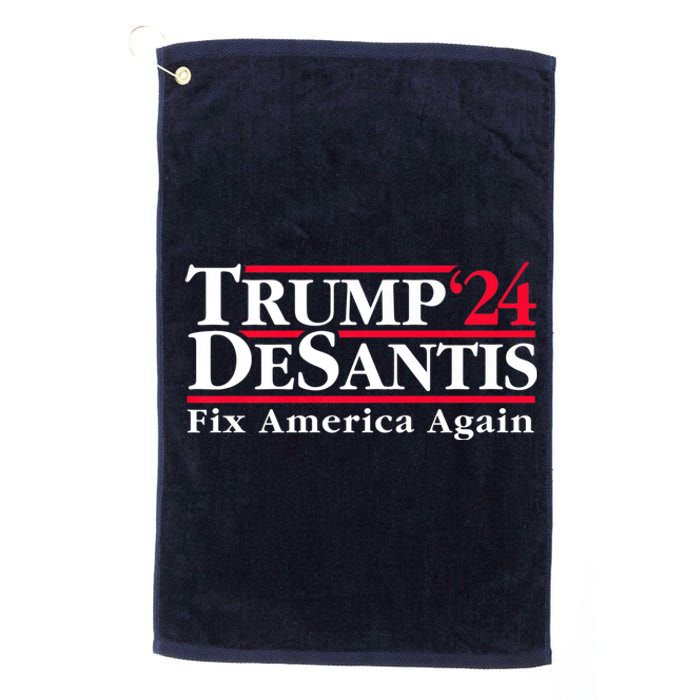 Trump DeSantis 2024 Donald Trump Ron DeSantis For President Platinum Collection Golf Towel