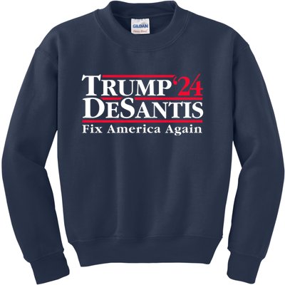 Trump DeSantis 2024 Donald Trump Ron DeSantis For President Kids Sweatshirt