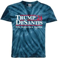 Trump DeSantis 2024 Donald Trump Ron DeSantis For President Kids Tie-Dye T-Shirt