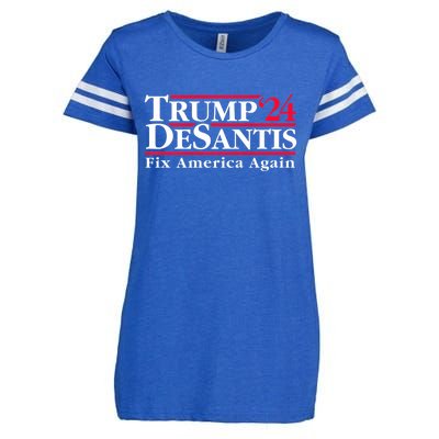 Trump DeSantis 2024 Donald Trump Ron DeSantis For President Enza Ladies Jersey Football T-Shirt