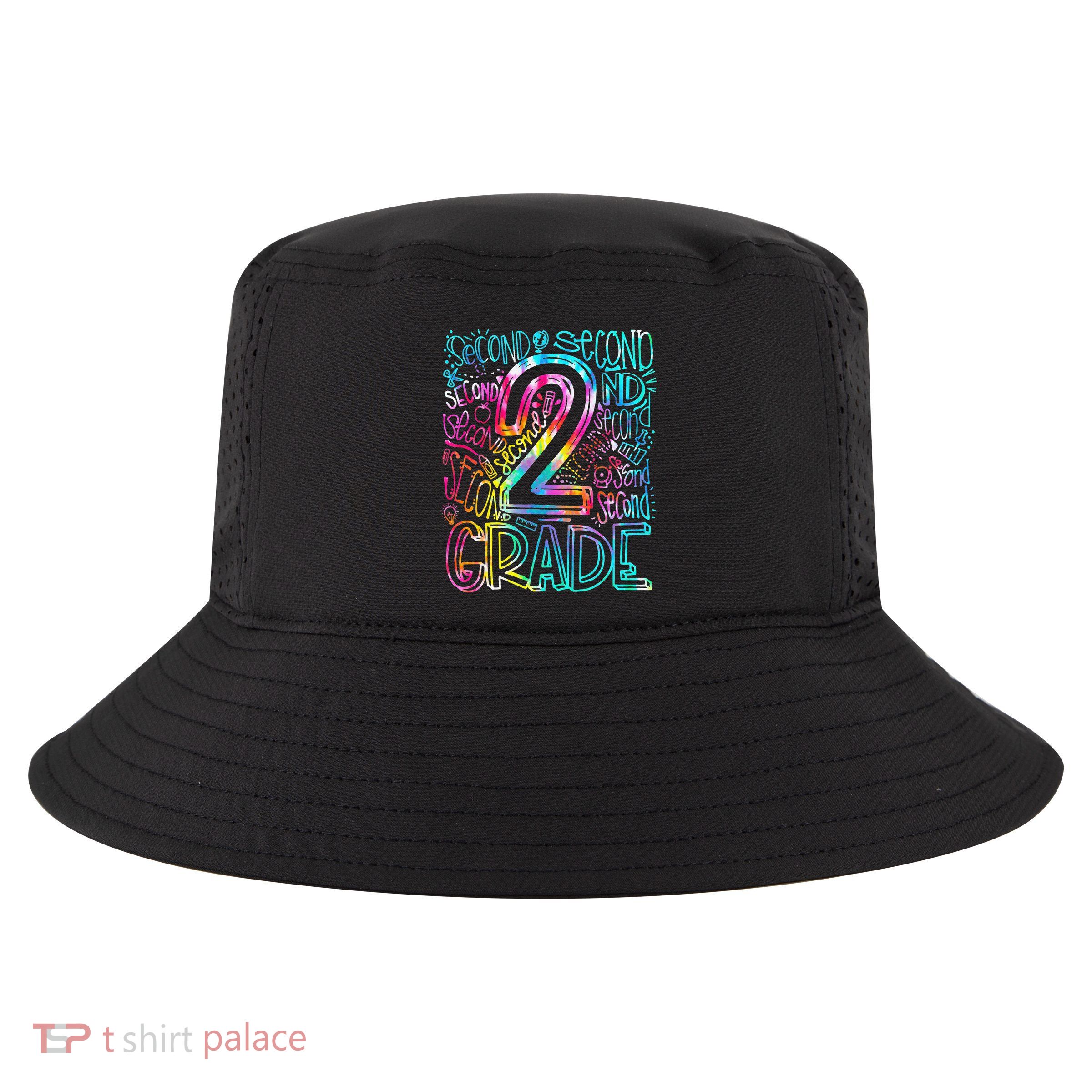 Tie Dye 2nd Grade Typography Team Second Grade Teacher Cool Comfort Performance Bucket Hat
