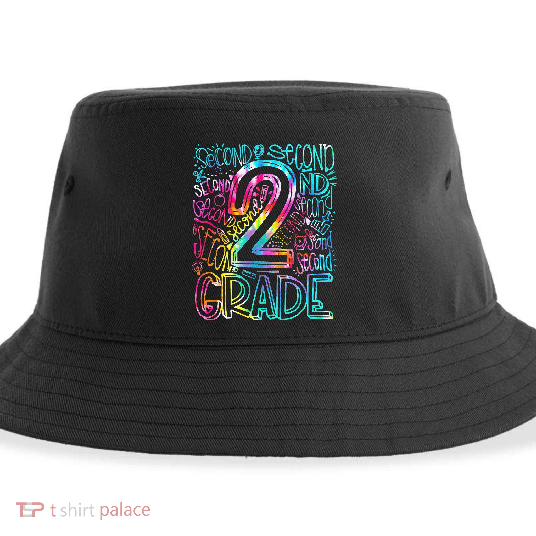 Tie Dye 2nd Grade Typography Team Second Grade Teacher Sustainable Bucket Hat