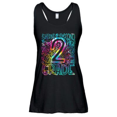 Tie Dye 2nd Grade Typography Team Second Grade Teacher Ladies Essential Flowy Tank