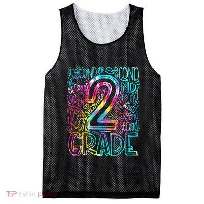 Tie Dye 2nd Grade Typography Team Second Grade Teacher Mesh Reversible Basketball Jersey Tank