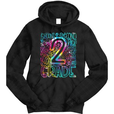 Tie Dye 2nd Grade Typography Team Second Grade Teacher Tie Dye Hoodie