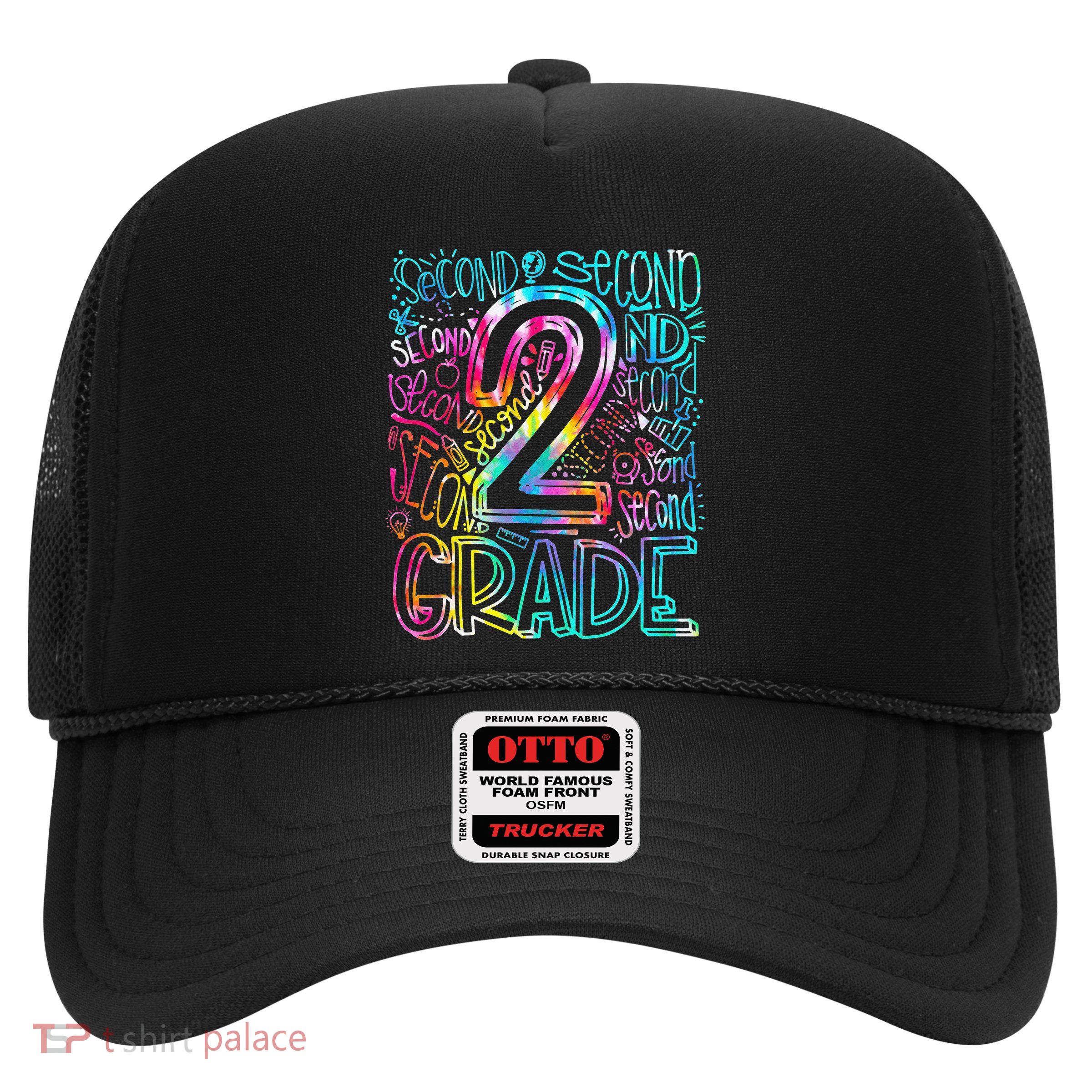 Tie Dye 2nd Grade Typography Team Second Grade Teacher Trucker Hat