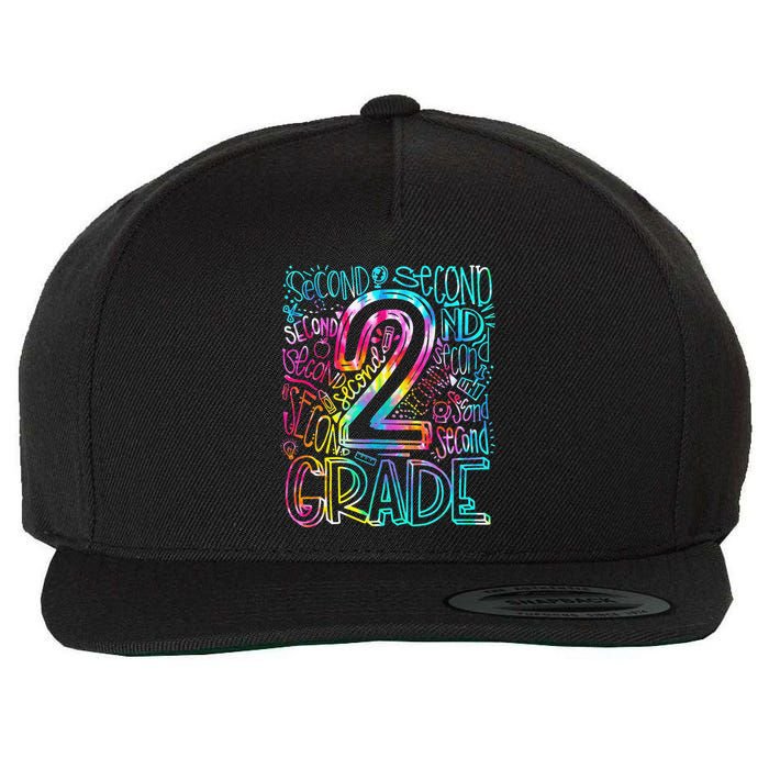Tie Dye 2nd Grade Typography Team Second Grade Teacher Wool Snapback Cap