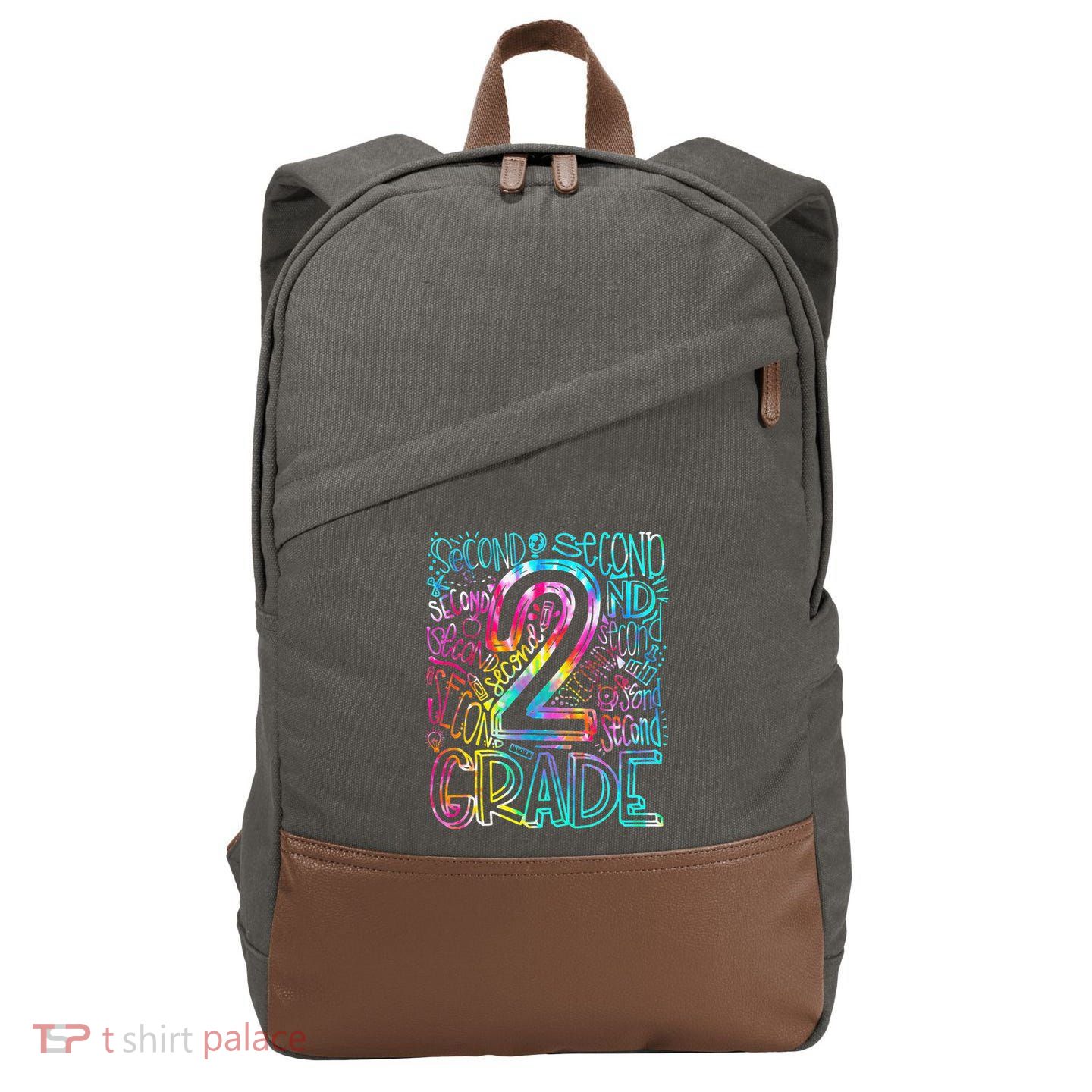 Tie Dye 2nd Grade Typography Team Second Grade Teacher Cotton Canvas Backpack