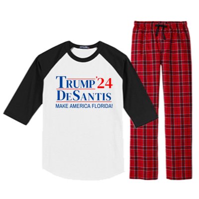 Trump DeSantis 2024 Make America Florida Republican Vintage Raglan Sleeve Pajama Set