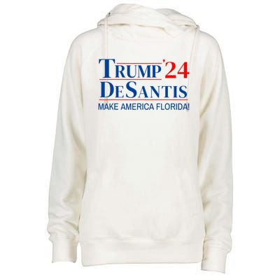 Trump DeSantis 2024 Make America Florida Republican Vintage Womens Funnel Neck Pullover Hood