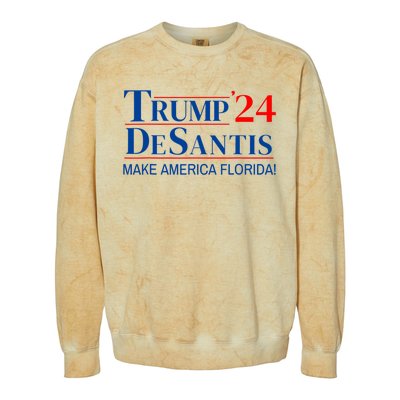 Trump DeSantis 2024 Make America Florida Republican Vintage Colorblast Crewneck Sweatshirt