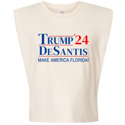 Trump DeSantis 2024 Make America Florida Republican Vintage Garment-Dyed Women's Muscle Tee