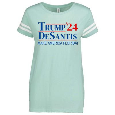 Trump DeSantis 2024 Make America Florida Republican Vintage Enza Ladies Jersey Football T-Shirt