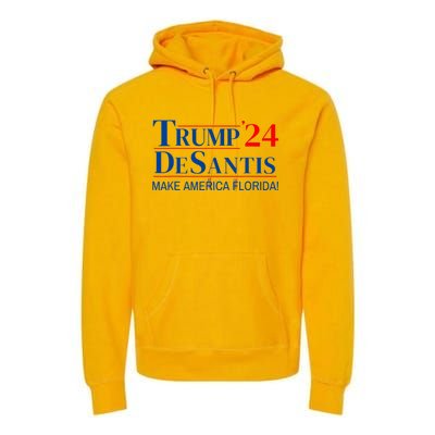 Trump DeSantis 2024 Make America Florida Republican Vintage Premium Hoodie