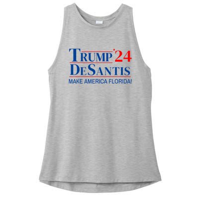 Trump DeSantis 2024 Make America Florida Republican Vintage Ladies PosiCharge Tri-Blend Wicking Tank