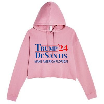 Trump DeSantis 2024 Make America Florida Republican Vintage Crop Fleece Hoodie