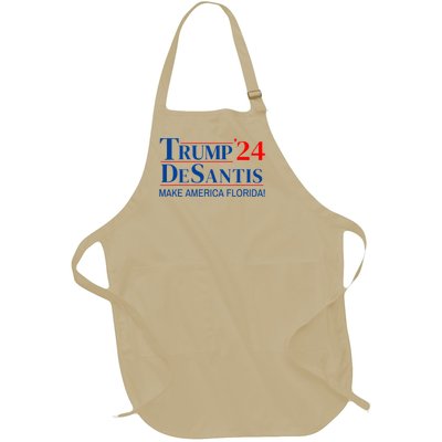 Trump DeSantis 2024 Make America Florida Republican Vintage Full-Length Apron With Pockets