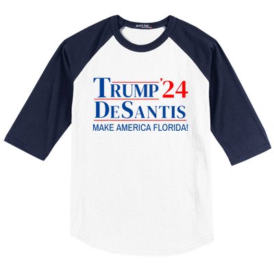 Trump DeSantis 2024 Make America Florida Republican Vintage Baseball Sleeve Shirt