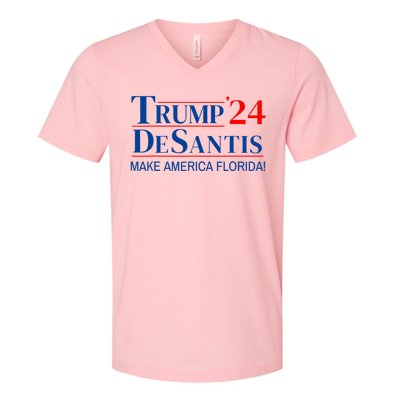 Trump DeSantis 2024 Make America Florida Republican Vintage V-Neck T-Shirt