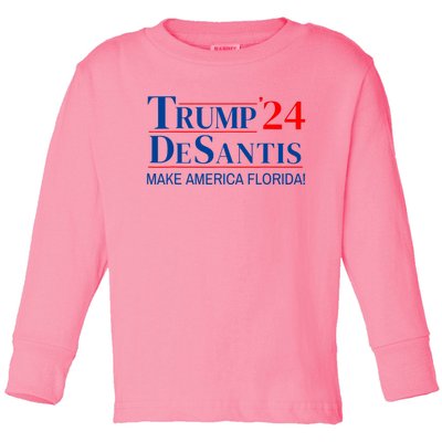 Trump DeSantis 2024 Make America Florida Republican Vintage Toddler Long Sleeve Shirt