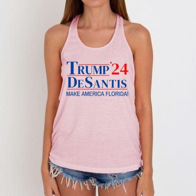 Trump DeSantis 2024 Make America Florida Republican Vintage Women's Knotted Racerback Tank