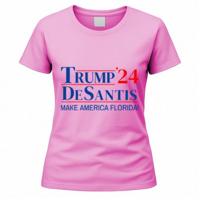 Trump DeSantis 2024 Make America Florida Republican Vintage Women's T-Shirt