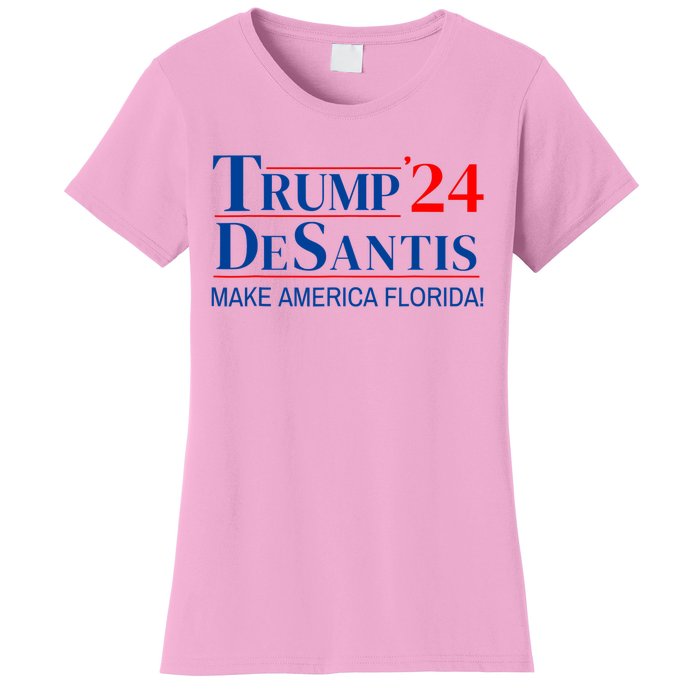 Trump DeSantis 2024 Make America Florida Republican Vintage Women's T-Shirt