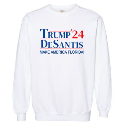 Trump DeSantis 2024 Make America Florida Republican Vintage Garment-Dyed Sweatshirt