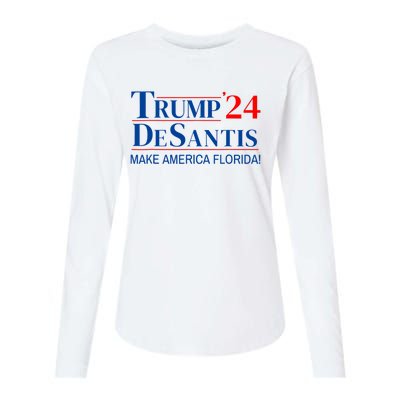 Trump DeSantis 2024 Make America Florida Republican Vintage Womens Cotton Relaxed Long Sleeve T-Shirt