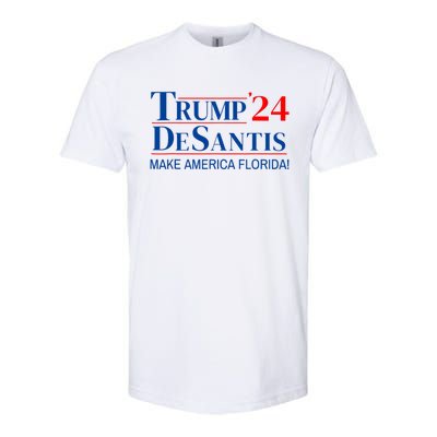 Trump DeSantis 2024 Make America Florida Republican Vintage Softstyle CVC T-Shirt