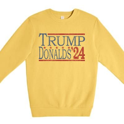 Trump Donalds 2024 Election For Republicans Trump 2024 Cool Gift Premium Crewneck Sweatshirt