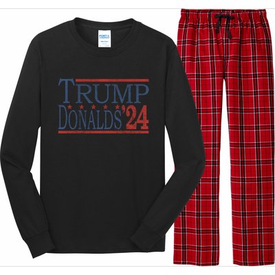 Trump Donalds 2024 Election For Republicans Trump 2024 Cool Gift Long Sleeve Pajama Set