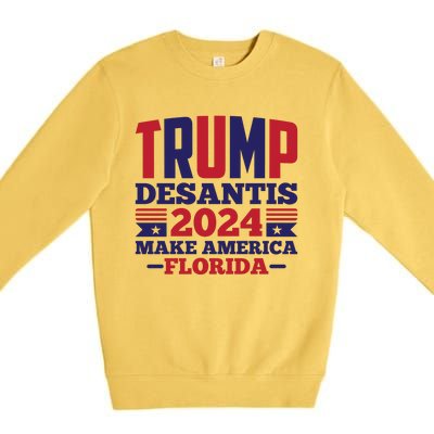 Trump Desantis 2024 Make America Florida Graphic Premium Crewneck Sweatshirt