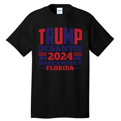 Trump Desantis 2024 Make America Florida Graphic Tall T-Shirt