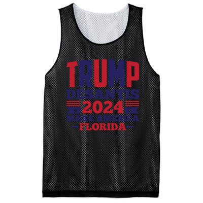 Trump Desantis 2024 Make America Florida Graphic Mesh Reversible Basketball Jersey Tank