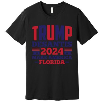 Trump Desantis 2024 Make America Florida Graphic Premium T-Shirt