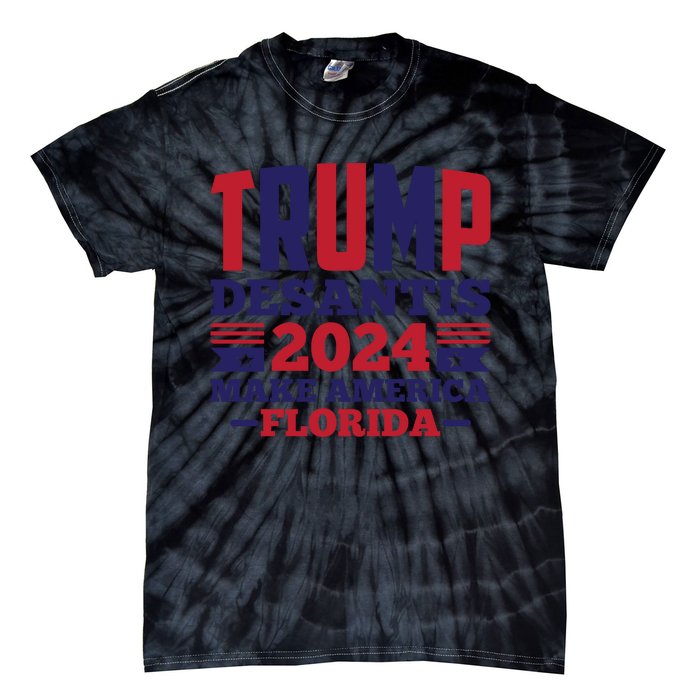 Trump Desantis 2024 Make America Florida Graphic Tie-Dye T-Shirt