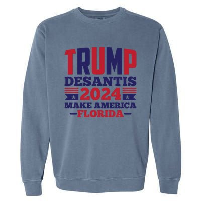 Trump Desantis 2024 Make America Florida Graphic Garment-Dyed Sweatshirt