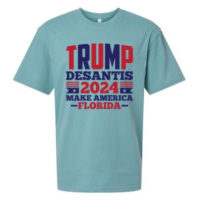 Trump Desantis 2024 Make America Florida Graphic Sueded Cloud Jersey T-Shirt