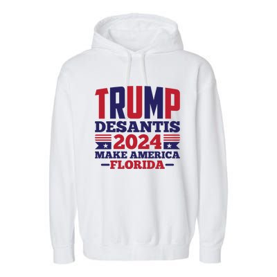 Trump Desantis 2024 Make America Florida Graphic Garment-Dyed Fleece Hoodie